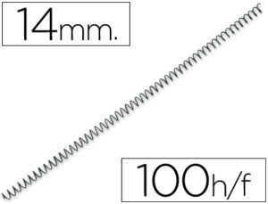 ESPIRAL METALICO Q-CONNECT 56 4:1 14MM 1MM CAJA DE 100 UNIDADES