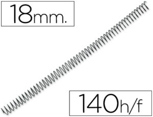 ESPIRAL METALICO Q-CONNECT 56 4:1 18MM 1,2MM CAJA DE 100 UNIDADES