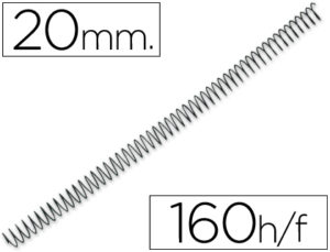 ESPIRAL METALICO Q-CONNECT 56 4:1 20MM 1,2MM CAJA DE 100 UNIDADES