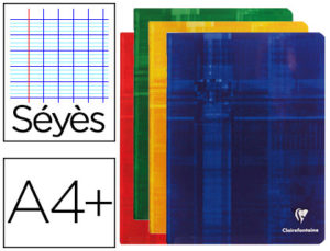 LIBRETA CLAIREFONTAINE 240X320 MM 48 HOJAS 90 GR MILIMETRADO FRANCES SEYES TAPA CARTON PLASTIFICADA