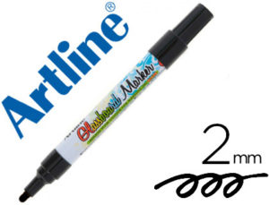 ROTULADOR ARTLINE GLASS MARKER ESPECIAL CRISTAL BORRABLE EN SECO O HUMEDO COLOR NEGRO