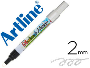 ROTULADOR ARTLINE GLASS MARKER ESPECIAL CRISTAL BORRABLE EN SECO O HUMEDO COLOR BLANCO