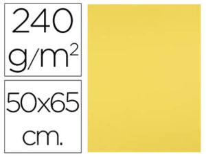 CARTULINA LIDERPAPEL 50X65 CM 240G/M2 AMARILLO LIMON PAQUETE DE 25 UNIDADES