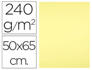 CARTULINA LIDERPAPEL 50X65 CM 240G/M2 AMARILLO MEDIO PAQUETE DE 25 UNIDADES