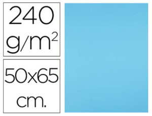 CARTULINA LIDERPAPEL 50X65 CM 240G/M2 CELESTE PAQUETE DE 25 UNIDADES