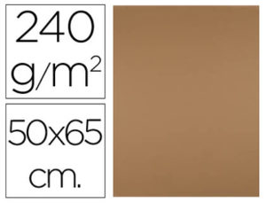 CARTULINA LIDERPAPEL 50X65 CM 240G/M2 MARRON ESCOLAR PAQUETE DE 25 UNIDADES
