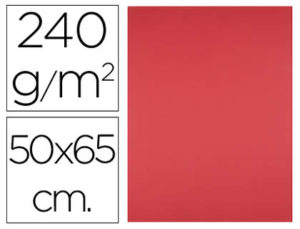 CARTULINA LIDERPAPEL 50X65 CM 240G/M2 ROJO PAQUETE DE 25 UNIDADES
