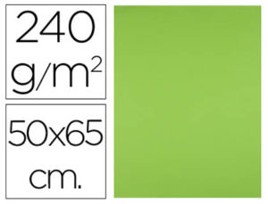 CARTULINA LIDERPAPEL 50X65 CM 240G/M2 VERDE HIERBA PAQUETE DE 25 UNIDADES