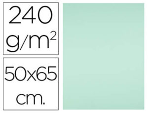 CARTULINA LIDERPAPEL 50X65 CM 240G/M2 VERDE PAQUETE DE 25 UNIDADES