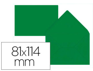 SOBRE LIDERPAPEL C7 VERDE ACEBO 81X114 MM 80GR PACK DE 12 UNIDADES