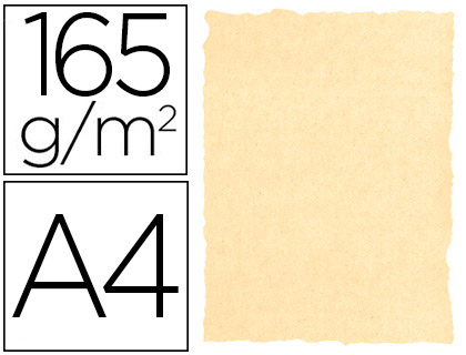 PAPEL COLOR LIDERPAPEL PERGAMINO CON BORDES A4 165G/M2 CREMA PACK DE 25 HOJAS