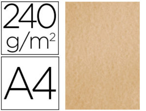 PAPEL COLOR LIDERPAPEL PERGAMINO A4 240G/M2 CREMA PACK DE 25 HOJAS