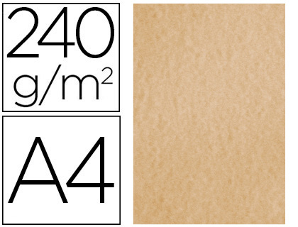 PAPEL COLOR LIDERPAPEL PERGAMINO A4 240G/M2 CREMA PACK DE 25 HOJAS