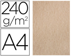 PAPEL COLOR LIDERPAPEL PERGAMINO A4 240G/M2 ARENA PACK DE 25 HOJAS