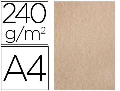 PAPEL COLOR LIDERPAPEL PERGAMINO A4 240G/M2 ARENA PACK DE 25 HOJAS