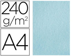 PAPEL COLOR LIDERPAPEL PERGAMINO A4 240G/M2 AZUL PACK DE 25 HOJAS