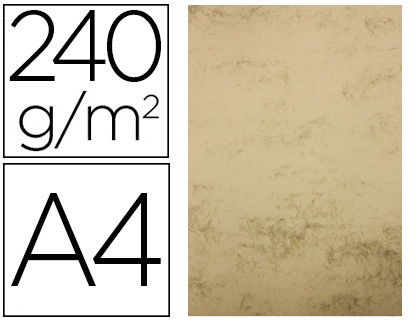 PAPEL COLOR LIDERPAPEL PERGAMINO A4 240G/M2 HUESO PACK DE 25 HOJAS