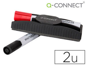 BORRADOR Q-CONNECT MAGNETICO CON ROTULADOR ROJO Y NEGRO PARA PIZARRA BLANCA