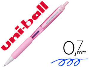 BOLIGRAFO UNI-BALL JETSTREAM RETRACTIL SXN-101 0,7 MM ROSA CLARO TINTA AZUL