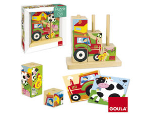 PUZZLE GOULA CUBOS GRANJA 9 PIEZAS