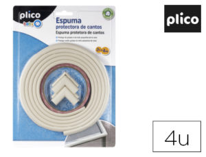 ESPUMA PROTECTORA DE CANTOS PLICO GOMA NBR BLANCA 2 MT + 4 PROTECTORES ESQUINAS BLISTER DE 1 UNIDAD