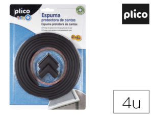 ESPUMA PROTECTORA DE CANTOS PLICO GOMA NBR MARRON 2 MT + 4 PROTECTORES ESQUINAS BLISTER DE 1 UNIDAD