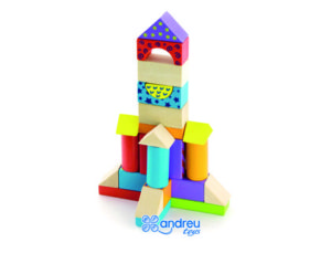 JUEGO AMBITOYS CONSTRUCCION BLOQUES MADERA 100 PIEZAS 18X18 CM