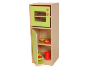 COCINITA MADERA MOBEDUC MODULO FRIGORIFICO Y MICROONDAS EN MELAMINA DE HAYA/ROJO 40X106X40 CM