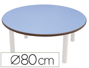 MESA INFANTIL MOBEDUC REDONDA TALLA 1 PATAS DE TUBO METALICOTABLERO MDF LAMINADO DIAMETRO 80CM