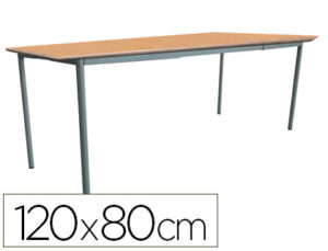 MESA EXTENSIBLE MOBEDUC TALLA 4 ESTRUCTURA CUADRADA PATAS DETUBO METALICO TABLERO MDF LAMINADO EXTENSIBLE 120X80 CM