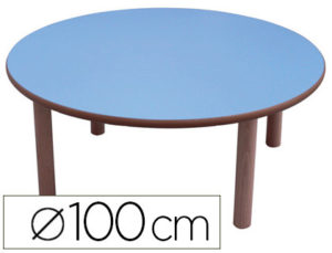 MESA REDONDA MOBEDUC TALLA 0 TAPA EN LAMINADO Y MDF PATAS EN MADERA DE HAYA. DIAMETRO 100 CM TALLA 0-3