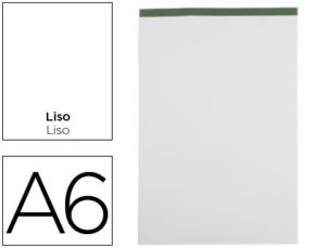 BLOC NOTAS LIDERPAPEL LISO A6 80 HOJAS 60 G/M2 PERFORADO SIN TAPA