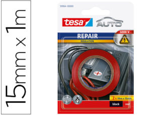 CINTA ADHESIVA TESA AUTO REPARACION BLISTER DE 2 ROJO Y NEGRO 100X15 MM