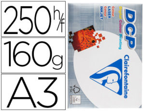 PAPEL FOTOCOPIADORA CLAIREFONTAINE DIN A3 160 GRAMOS PAQUETE DE 250 HOJAS