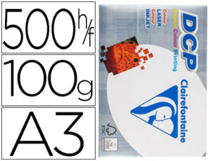 PAPEL FOTOCOPIADORA CLAIREFONTAINE DIN A3 100 GRAMOS PAQUETE DE 500 HOJAS