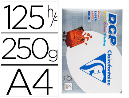 PAPEL FOTOCOPIADORA CLAIREFONTAINE DIN A4 250 GRAMOS PAQUETE DE 125 HOJAS