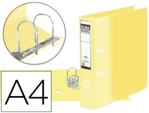 ARCHIVADOR DE PALANCA ELBA CARTON FORRADO DIN A4 AMARILLO LOMO DE 80 MM RADO