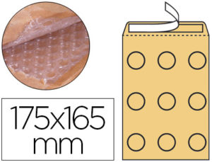 SOBRE BURBUJAS CREMA Q-CONNECT CD 175 X 165 MM CAJA DE 100