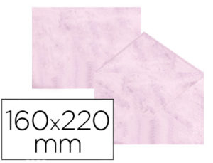 SOBRE FANTASIA MARMOLEADO ROSA 160X220 MM 90 GR PAQUETE DE 25