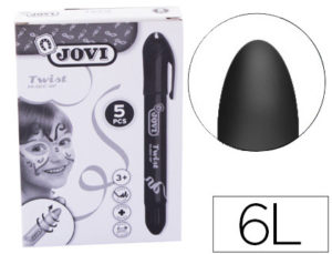 BARRA DE MAQUILLAJE JOVI TWIST MAKE-UP NEGRO CAJA DE 5 UNIDADES