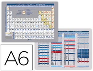 TABLA PERIODICA DE ELEMENTOS IMPRESA A DOBLE CARA PLASTIFICADA DIN A6