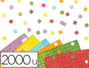 ADHESIVOS FOAM GLITER CUADRADOS COLORES SURTIDOS 1X1 CM BOLSAS DE 2000 UNIDADES