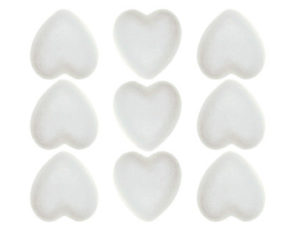 CORAZONES DE POREXPAN COLOR BLANCO 40 MM BOLSA DE 9 UNIDADES