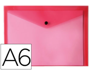 CARPETA LIDERPAPEL DOSSIER BROCHE POLIPROPILENO DIN A6 ROJO TRANSPARENTE