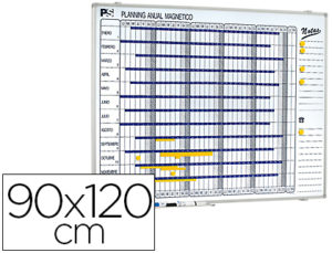 PLANNING MAGNETICO 1000/50 ANUAL DIA A DIA SUPERFICIE BLANCA ROTULABLE TAMAÑO 90X120 CM