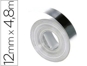 CINTA DYMO ALUMINIO 12MM X 4,8MT SIN ADHESIVO PARA ROTULADORA