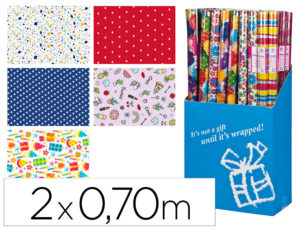 PAPEL FANTASIA TODO AÑO ROLLO 2 X 0,70 MT 60 GR MODELOS SURTIDOS