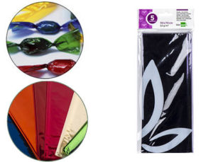 PAPEL CELOFAN LIDERPAPEL 50X70 CM 22G/M2 BOLSA DE 5 HOJAS VIOLETA