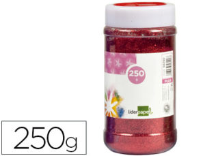 PURPURINA LIDERPAPEL FANTASIA COLOR ROJO METALIZADO BOTE DE 250 GR
