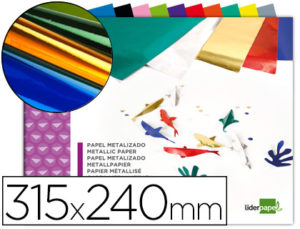 BLOC TRABAJOS MANUALES LIDERPAPEL PAPEL METALIZADO 240X315 MM 10 HOJAS COLORES SURTIDOS